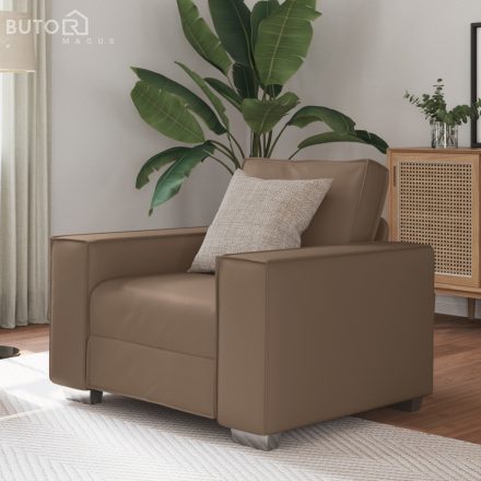 vidaXL Kávébarna Műbőr Karosszék 59 cm