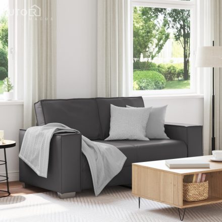 vidaXL Kétszemélyes kanapé Szürke 120 cm Műbőr