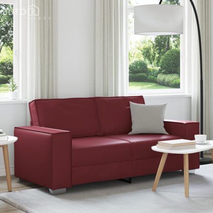 vidaXL Párnázott Kanapé - Bordó 140 cm Műbőrből
