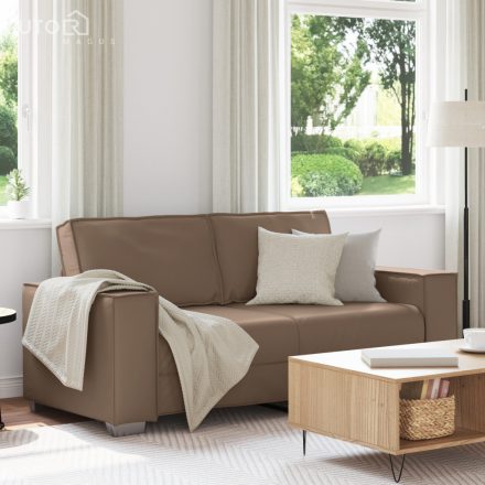 vidaXL Kétfős kanapé, Cappuccino, 140 cm, Műbőr