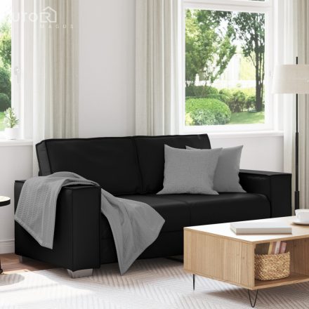 vidaXL Kétszemélyes kanapé Fekete 140 cm Műbőr