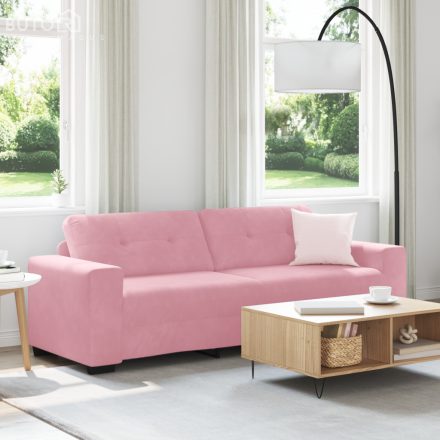 vidaXL 3-Fős Rózsaszín Kanapé 180 cm Bársony