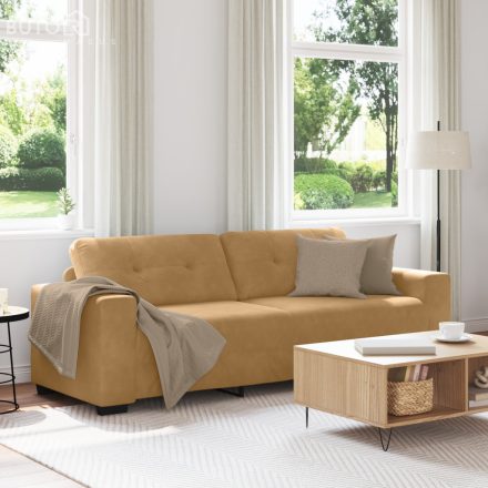vidaXL 3 Személyes Kanapé Barna 180 cm Bársony