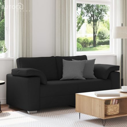 vidaXL Két személyes kanapé Fekete 140 cm Textil