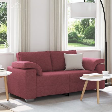 vidaXL Loveseat Kanapé Borvörös 140 cm Szövet
