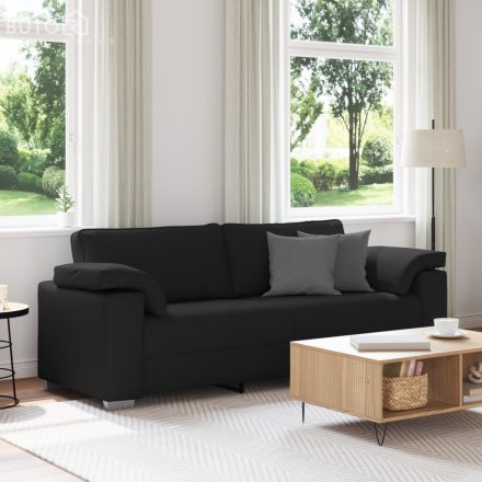 vidaXL 3 fős kanapé Fekete 178 cm Szövet