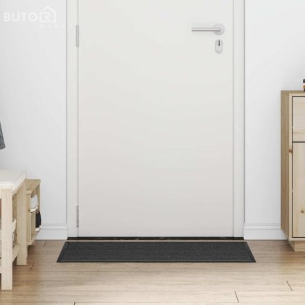 vidaXL Ajtószőnyeg Fekete és Szürke 60 x 90 cm Polipropilén, PVC