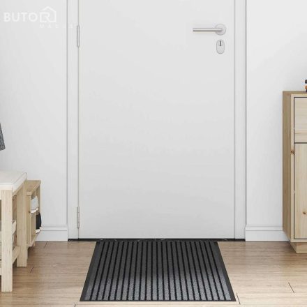 vidaXL Ajtószőnyeg Fekete és Szürke 60 x 180 cm Polipropilén, PVC