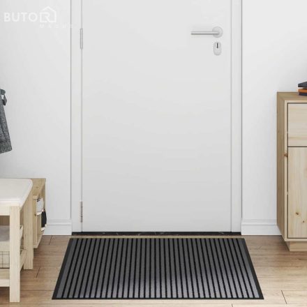 vidaXL Ajtószőnyeg Fekete és Szürke 80 x 120 cm Polipropilén, PVC