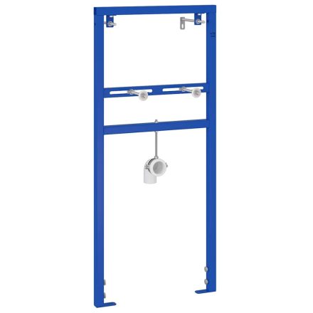 vidaXL Rejtett Szerelőkeret Mosdóhoz 50x112-136 cm Acél
