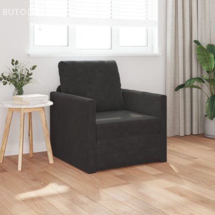 vidaXL Padlókanapé Ágy 2 az 1-ben Fekete 74x77x81 cm Bársonyos