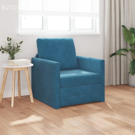 vidaXL 2 az 1-ben Floor Sofa Bed Kék 74x77x81 cm Bársonyos