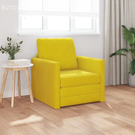 vidaXL Padlószófa Ágy 2 az 1-ben Sötét Sárga 74x77x81 cm Bársony