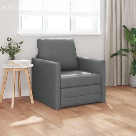 vidaXL fapadlós kanapéágy 2 az 1-ben Sötét szürke 74x77x81 cm Textil