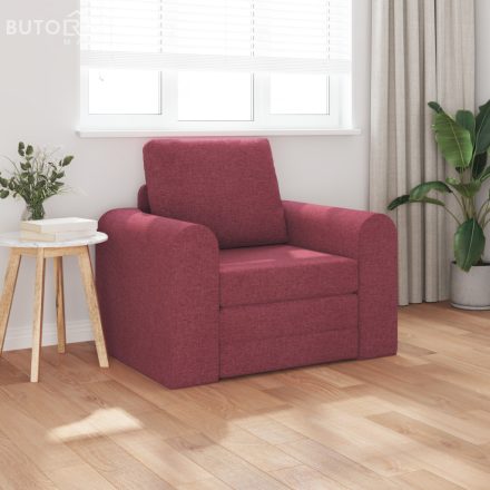 vidaXL Földi Kanapéágy 2 az 1-ben Burgundi Vörös 98x71x83 cm Szövet