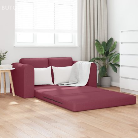 vidaXL Földi Kanapéágy 2 az 1-ben Burgundi Vörös 148x71x83 cm Szövet