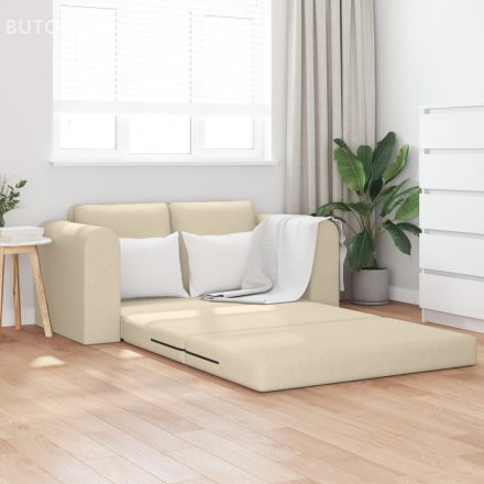 vidaXL Padlószönyeg Kanapéágy 2 az 1-ben Krém 148x71x83 cm Szövet