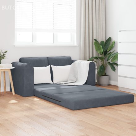 vidaXL Padló Kanapéágy 2 az 1-ben Sötét Szürke 148x71x83 cm Bársonyos