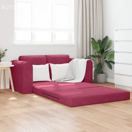 vidaXL Floor Sofa Bed 2 az 1-ben Borvörös 148x71x83 cm Velúr