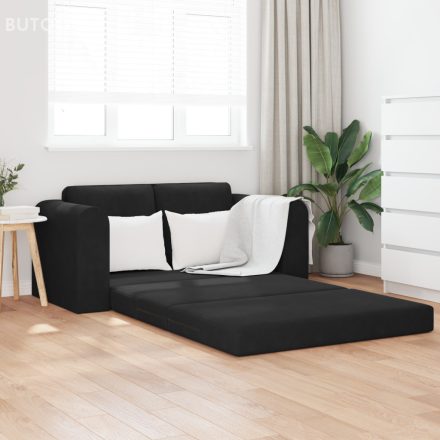 vidaXL Padlószék Ágy 2 az 1-ben Fekete 148x71x83 cm Velúr
