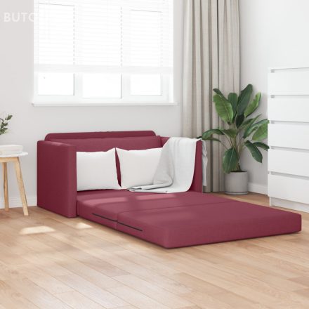 vidaXL Földi Kanapéágy 2 az 1-ben Burgundi vörös 124x71x78 cm Szövet