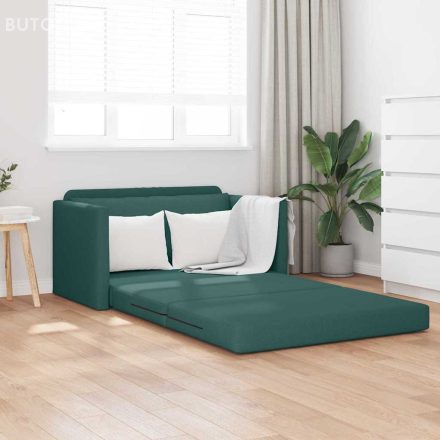 vidaXL Padló Kanapéágy 2 az 1-ben Sötét Zöld 124x71x78 cm Kárpit