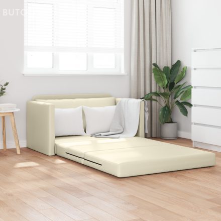 vidaXL Földi Kanapéágy 2 az 1-ben Krém 124x71x78 cm Műbőr