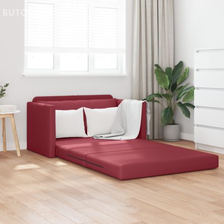vidaXL Padlókanapéágy 2 az 1-ben Bordó 124x71x78 cm Mesterséges bőr