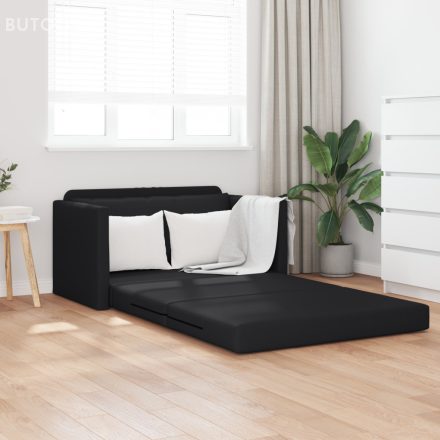 vidaXL Földi kanapéágy 2 az 1-ben fekete 124x71x78 cm műbőr