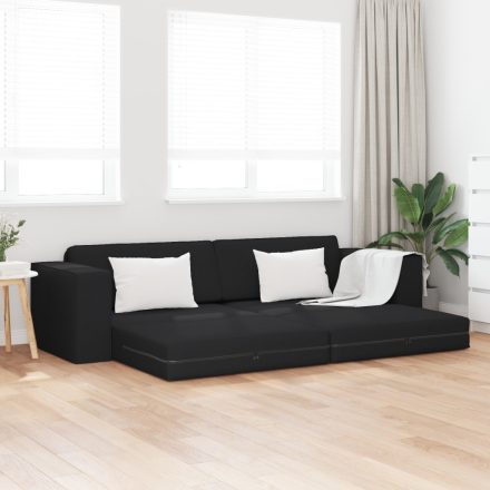 vidaXL Földi Kanapéágy 2 az 1-ben Fekete 245x150x60.5 cm Szövet