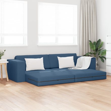 vidaXL Padlós Kanapéágy 2 az 1-ben Kék 245x150x60.5 cm Szövet