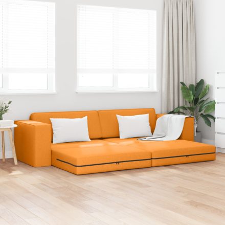 vidaXL Faliszófa Ágy 2-az-1 Sötét Sárga 245x150x60.5 cm Szövet