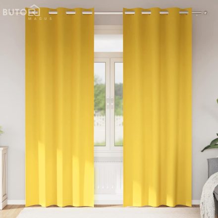 vidaXL Függönyök 2 pcs mustársárga 260 x 140 cm Poliészter