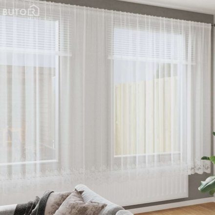 vidaXL Függönyök függönyökkel Virágos Fehér 1200 x 200 cm Poliészter