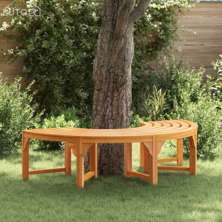vidaXL Kültéri Fa Pad Félkör 160 cm Tömör Eukaliptusz
