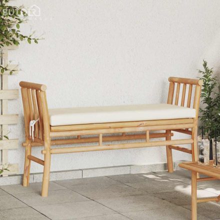 vidaXL Kerti pad párnával 110 cm Bambusz