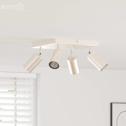 vidaXL mennyezeti spotlámpa 4 irányba állítható csiszolt nikkel GU10