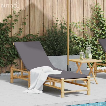 vidaXL Bambusz napozóágy párnákkal 55x199x30 cm