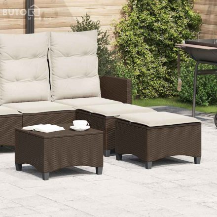 vidaXL 2 db barna polirattan kerti székek párnákkal 55x55x36 cm
