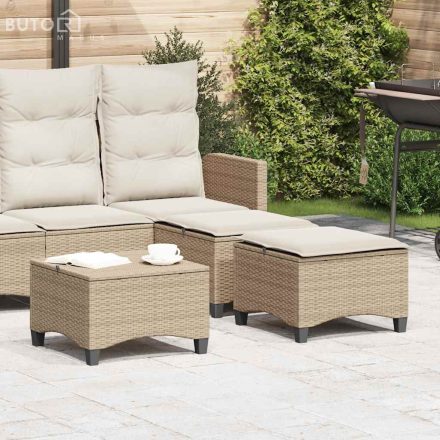 vidaXL 2 db bézs polirattan kerti székek párnákkal 55x55x36 cm