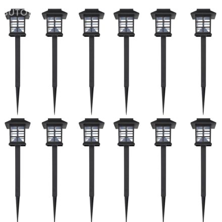 Napelemes LED kültéri lámpa Szett 6 db Cövek 8,6 x 8,6 x 38 cm