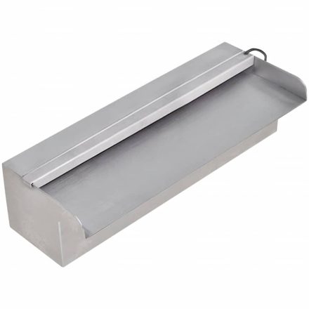 Négyszögletes rozsdamentes acél medence szökőkút LED fényekkel 30 cm