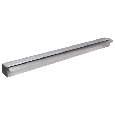 Négyszögletes rozsdamentes acél medence szökőkút LED fényekkel 90 cm