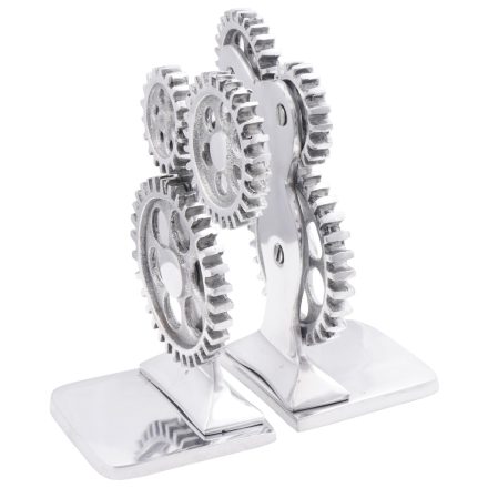 vidaXL Könyvtámaszok 2 db Ezüst 10x10x22 cm Alumínium Cog