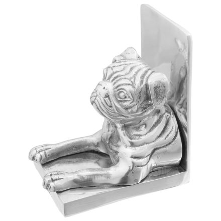 vidaXL Könyvtámaszok 2 db Ezüst 12x15x18 cm Alumínium Kutya