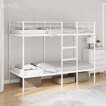vidaXL fehér acél emeletes ágy matrac nélkül 90 x 200 cm