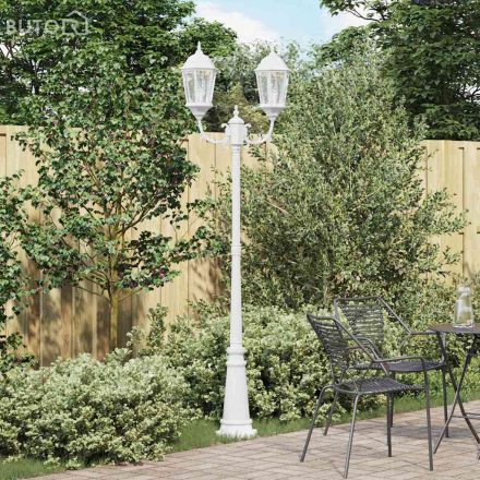 vidaXL Kertvilágító 2-Lámpás E27 Fehér 235 cm Alumínium