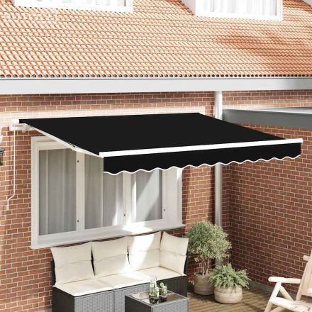 vidaXL Napellenző ponyva Fekete 250 x 200 cm Vászon
