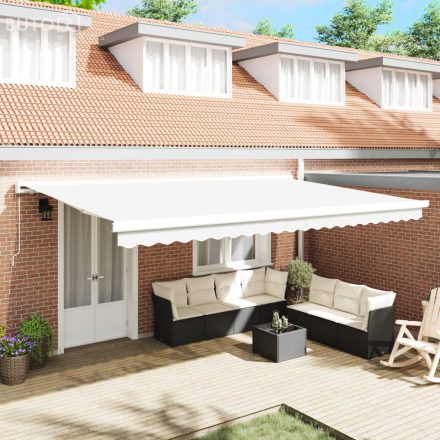 vidaXL Napellenző Csere Anyag 500 x 350 cm-es keretre, Fehér