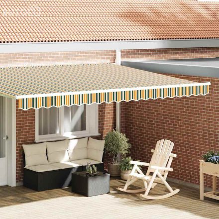 vidaXL Pavilon Díszítő Szegély Zöld és sárga 4.3 x 0.2 m Vászon